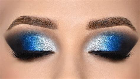 Navy Blue Smokey Eye Makeup Tutorial .